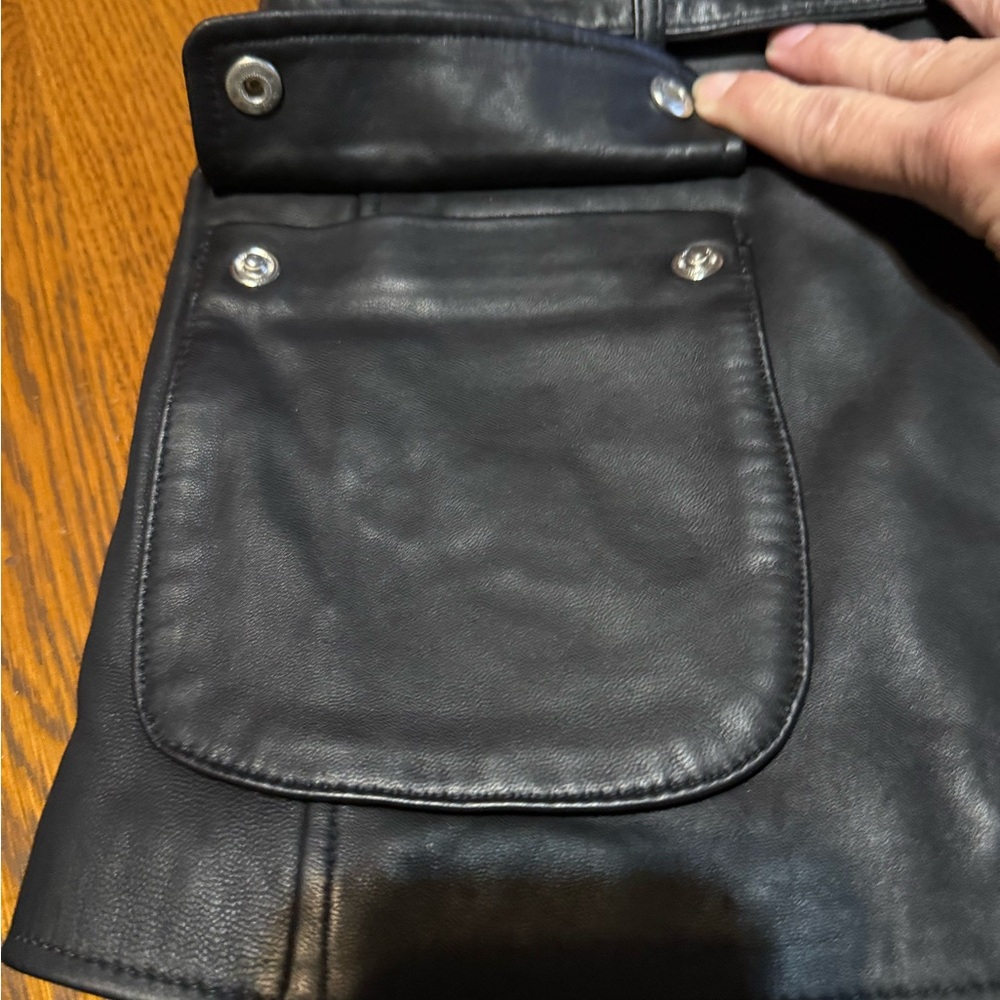 INC International Concepts Black Leather Vest - Picture 6 of 9